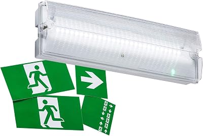 Knightsbridge 3W Green LED Daylight Emergency Bulkhead Light Indoor Outdoor