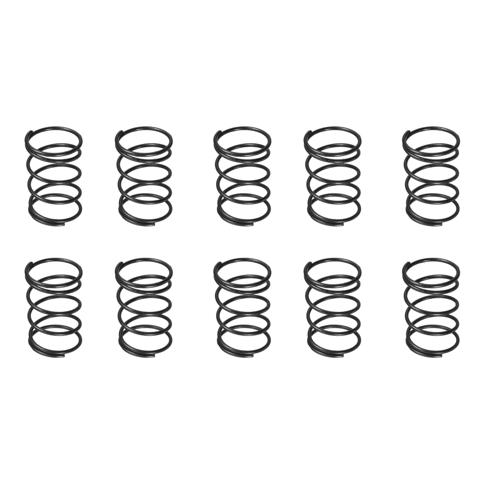 DTGN 1.2x17x25mm(DxODxL) Compression Spring - 10Pack - Good for Machinery - Spring Steel Extension Spring - Black