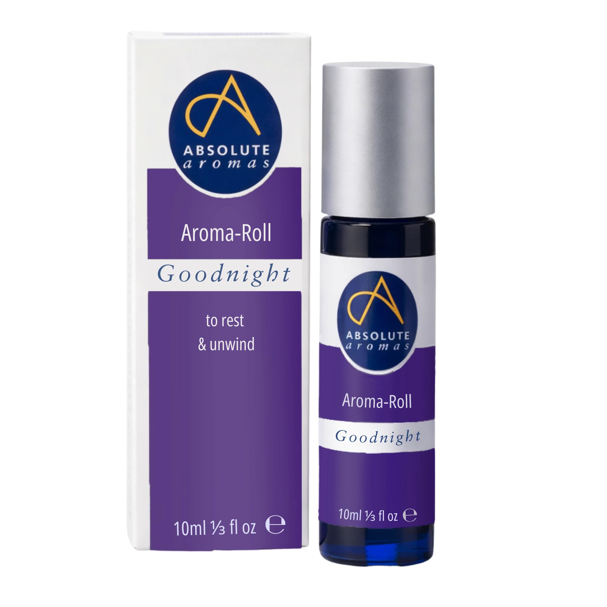 Absolute Aromas Goodnight Aroma-Roll Roller Ball - with 100% Pure Essential Oils - A Calming Relaxing Blend of Chamomile, Lavender and Vetiver in Jojoba Oil