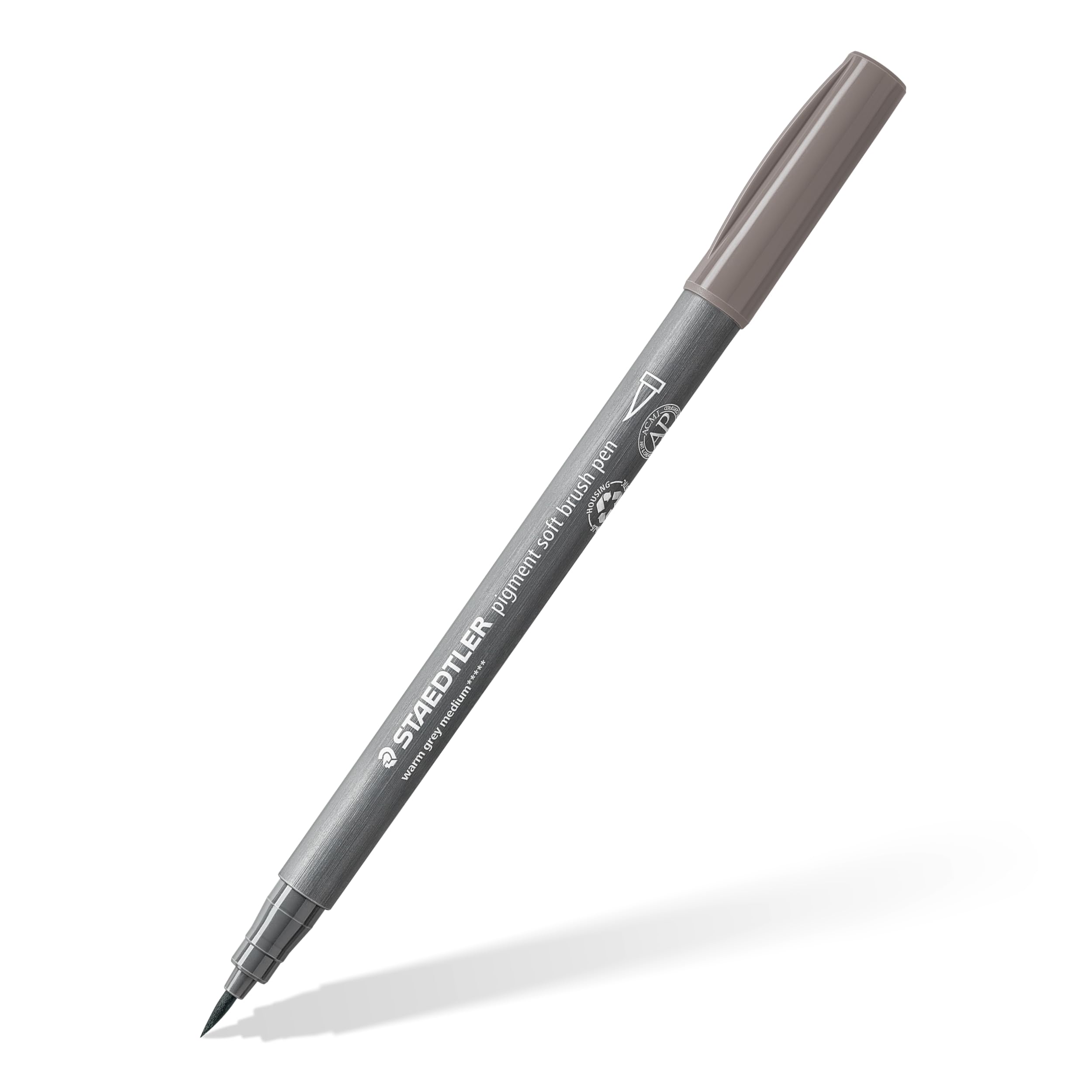 STAEDTLER 372-84 Pigment Arts Soft Brush Pen - Warm Grey Medium (Box of 10)