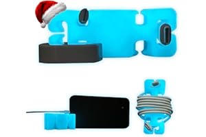CORDBRICK GlowBrick Stocking Stuffers for Adults Cord Management Weighted Cord Holder Cable Wrap Phone Stand - Glow-in-the-Dark Gadget Organizer for Nightstand. Gift for Men, Silicone. Glowing Blue