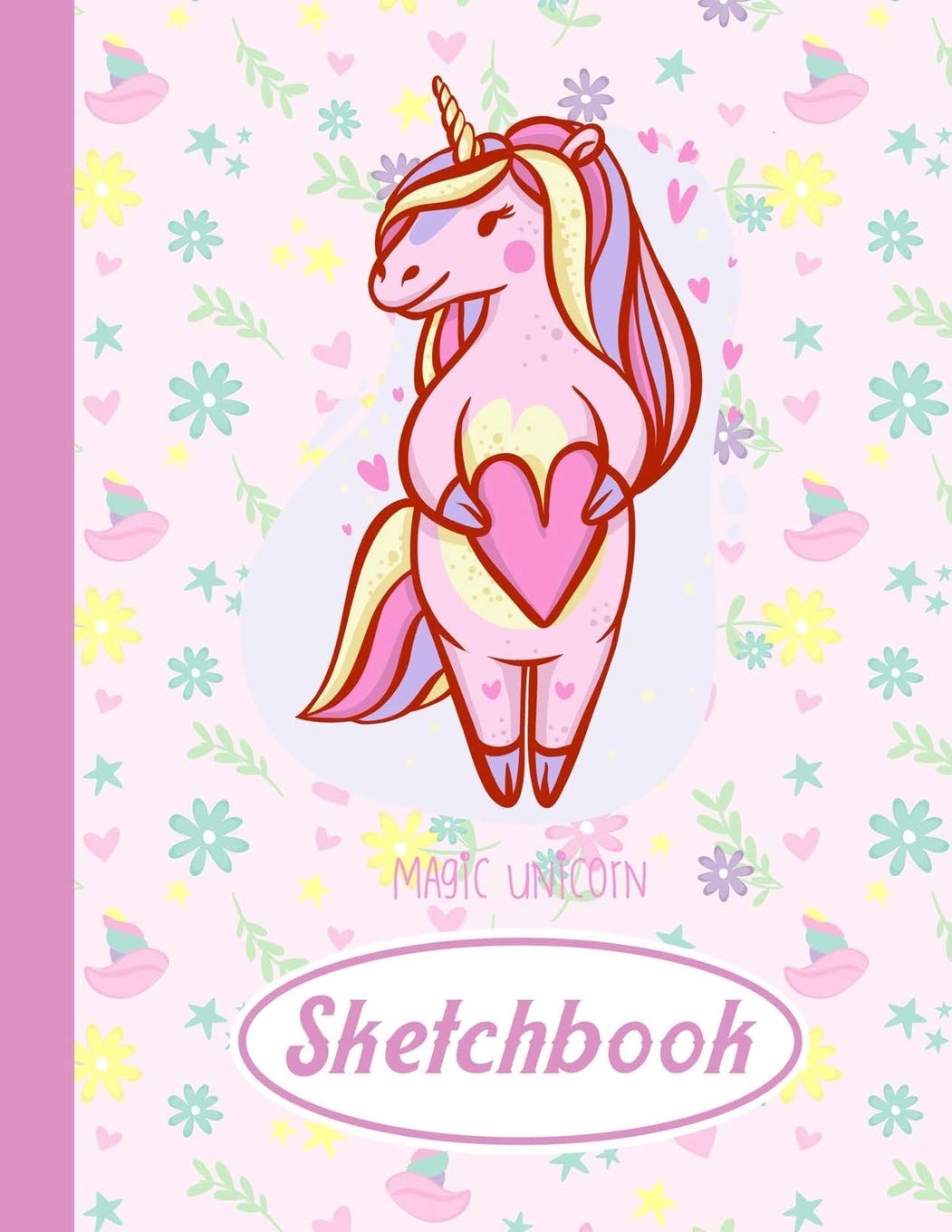 Amazon Com Magic Unicorn Sketchbook Cute Rainbow Unicorn Heart Artist Sketch Book A Personalized Large Blank Notebook For Drawing Doodling Or Sketching For Kids Girls Adult Kiddie Coloring Books Books