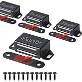 Mousike Cabinet Magnets 30lb Strong Catch for Kitchen Cupboard Door 4Pack | Strong 30lb magnetic hold keeps cabinet,cupboard,wardrobe,closet,and drawer doors securely closed,easy install,BLACK