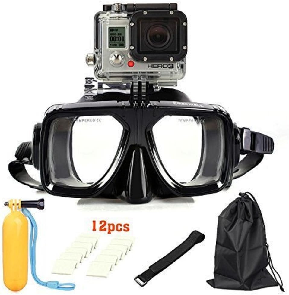Diving Mask, UMsky Water Sports Diving Equipment Goggles Swimming Glasses Tough Tempered Glass lens Anti Fog Masks and Anti Leak for GoPro HERO4 /3+ /3 /2 /1 Apply to Men Women Youths Adults