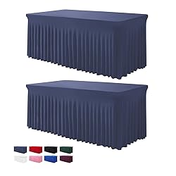 BDDC 2 Pack Table Skirts for Rectangle Tables 4ft