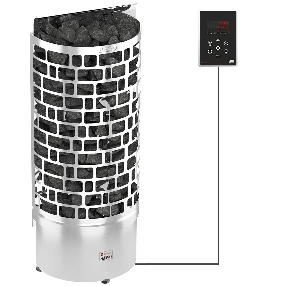 Saunaofen Sawo Aries Wall Ni 7,5 kW zussamen mit Sawo Innova Classic 2.