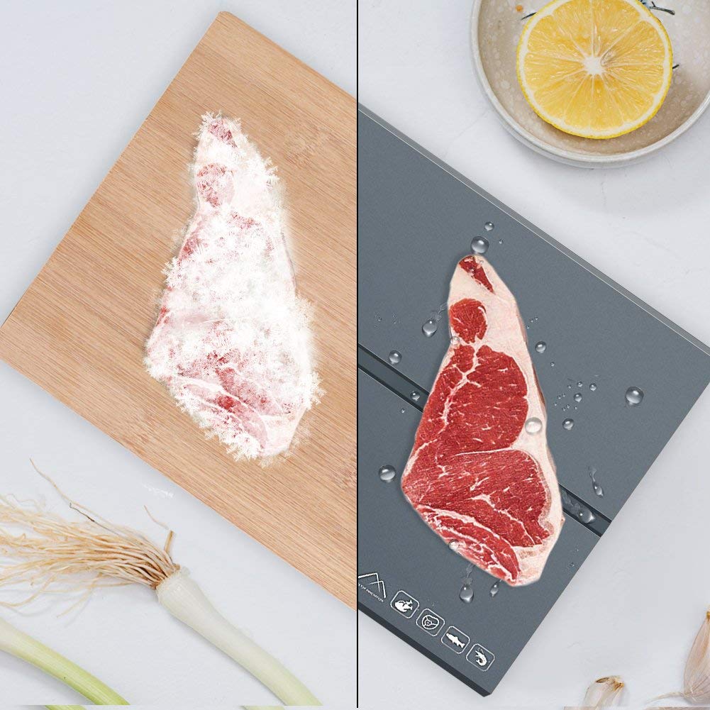 StarPlayer Defrosting Tray Rapid Thaw Plate Made of Premium HDF Aeronautical Aluminum Alloy for Thawing Frozen Meat or Food Faster Naturally