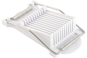 HIC Kitchen Luncheon Meat Slicer with Stainless Steel Wires, BPA-Free, Cuts 9 Equal Slices | 8.75 x 5 x 2-Inches, Dishwasher 