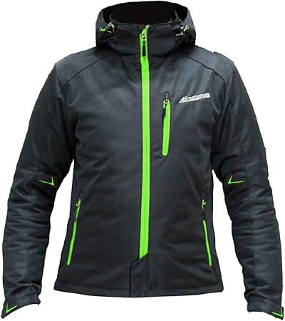 Amazon モトベース Moto Base 春夏モデル バイク用プロテクト ジャケット クールライドメッシュパーカー Mbmj 03 ブラック グリーン Ll ジャケット 車 バイク