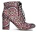 Lace Up Multicolor Embroidered High Heel Ankle Bootie – Ezra