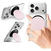 ORNARTO Vortuxe for MagSafe Phone Grip with Kickstand, Soft Liquid Silicone Finger Loop Grip, Phone Ring Holder for Back of Phone, Premium Build & Comfy Touch, Chalk Pink