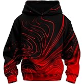 sanatty 3D Print Hoodies for Teen Boys Kids, Graphic Printed Sweatshirt Pullover, 6-16 Years, with Pockets