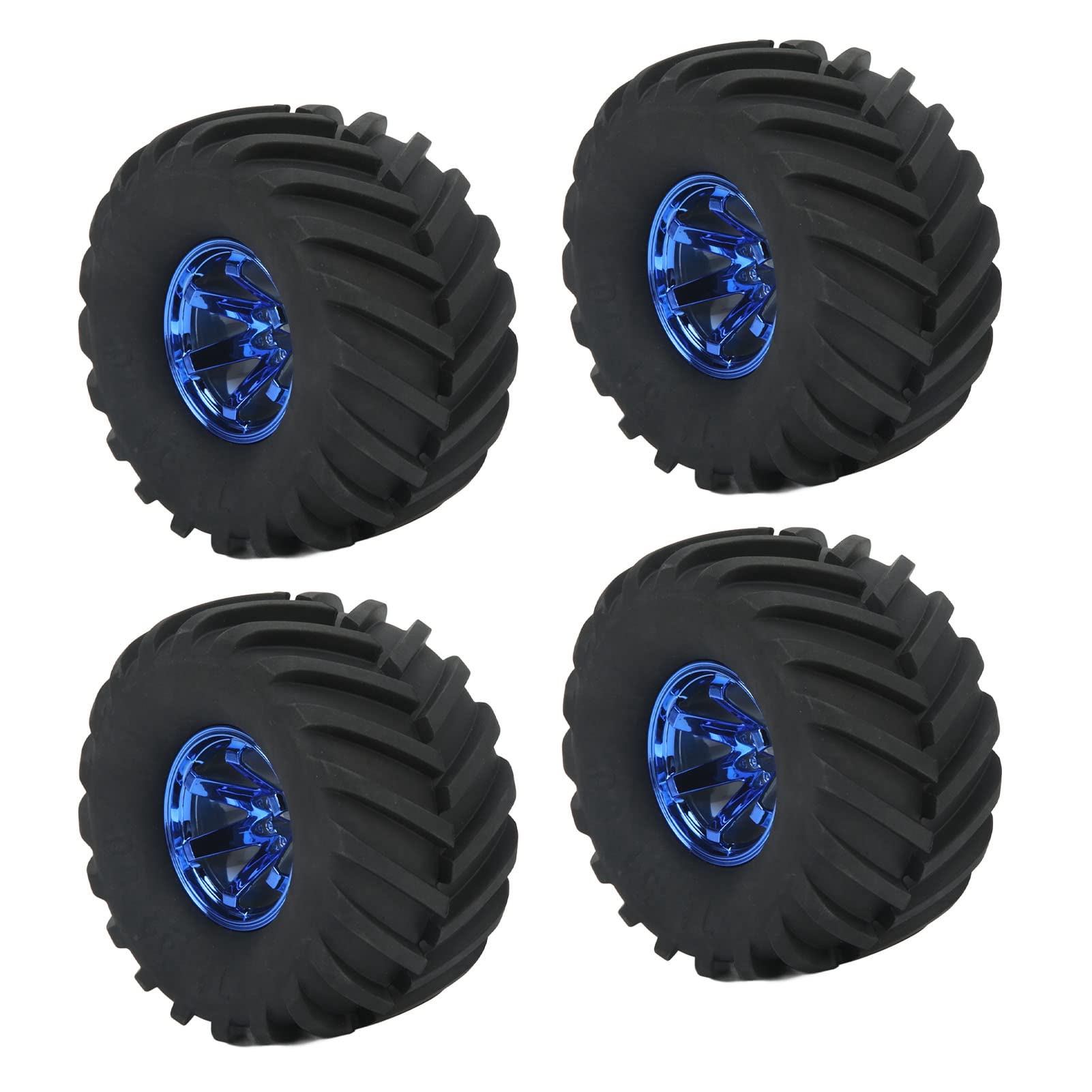 RC Car Tire, for 1/10 Scale Monster Truck, for Redcat Volcano Epx, Pro, Volcano S30, Stampede Remote Control Car, Rubber Tire, Plastic Wheels Hub, 4Pcs