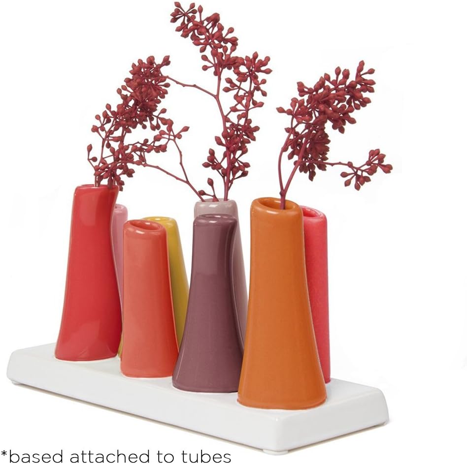 Chive ‘Pooley 2’ Multi-Chambered Flower Vase - Cute, Beautiful Ceramic Vase for Flowers & House Plants - Pumpkin, Orange & Red - Image 4