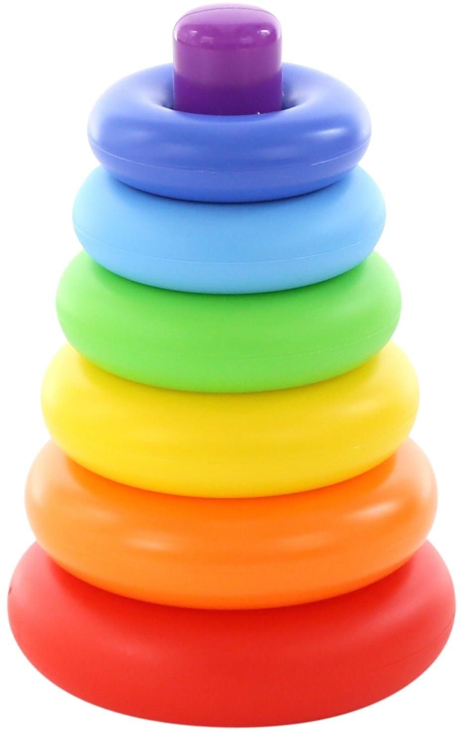 Polesie Polesie59260 Stackable Ring Pyramid, 7 Pcs-Toddler Toys, Multi Colour