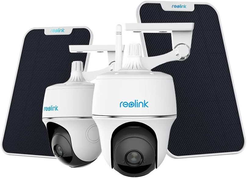 Reolink Argus PT with Solar Panel Bundle - Pan Tilt Wireless Home Security Camera System, Solar Battery Powered Waterproof