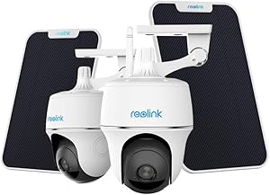 Reolink Argus PT with Solar Panel Bundle - Pan Tilt Wireless Home Security Camera System, Solar Battery Powered Waterproof