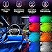Car LED Strip Lights, 4pcs 48 LEDS Interior Car Lights, Multicolor Music Under Dash Lighting Kit with Sound Active Function and Wireless Remote Control, Car Charger Included, DC 12Vthumb 1