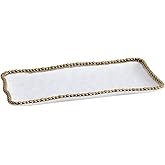Pampa Bay Porcelain Salerno Rectangular Tray (White, Medium)