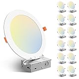 Amico 12 Pack 8 Inch 5CCT Ultra-Thin LED Recessed