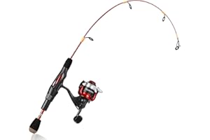 PLUSINNO Ice Fishing Rod, Ultralight and Sensitive Ice Fishing Rod and Reel Combo, 26"/27"/28" for Trout, Walleye, Perch, Panfish Bluegill Crappie