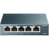 TP-Link TL-SG105, 5 Port Gigabit Unmanaged Ethernet Switch, Network Hub, Ethernet Splitter, Plug & Play, Fanless Metal Design