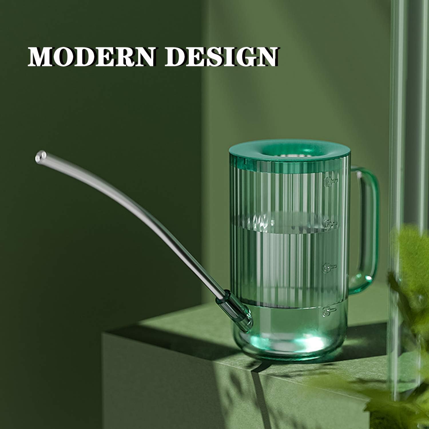 Vaupan Plant Watering Can, Stainless Steel Long Spout Watering Pot with 500ml Fine Mist Spray Bottle for Watering Indoor Outdoor Plants, Succulents and Flowers (34oz/1L Green) : Garden & Outdoor