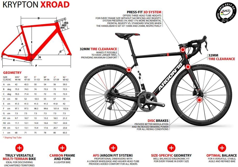 argon 18 krypton xroad sizing