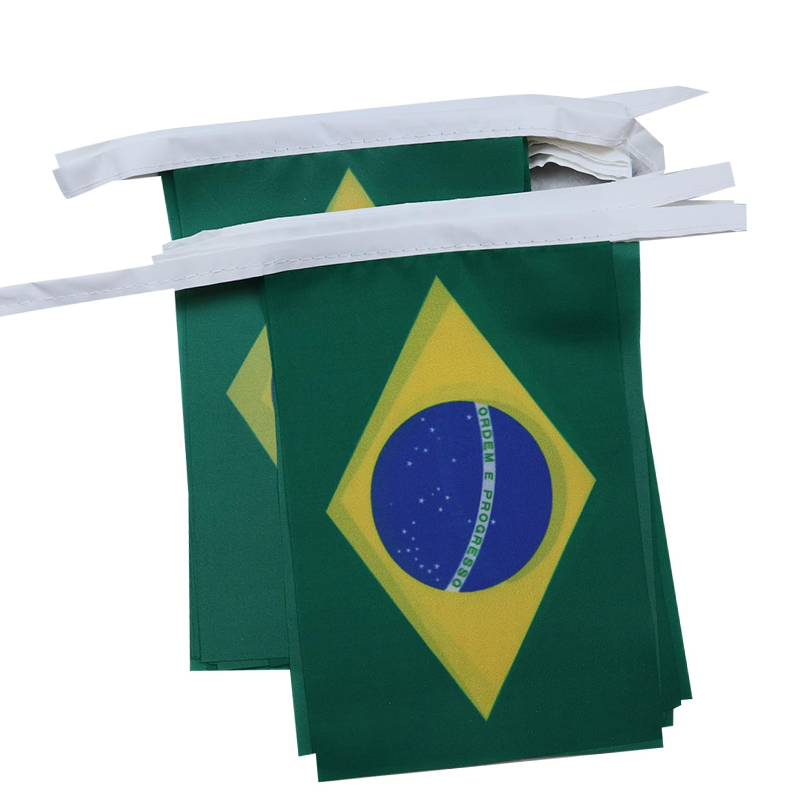 AZ FLAG Brazil Bunting Flag, 20 Ft Garland with 20 Small Brazilian Flags 8'' x 6'', 100% Polyester String Pennant, 6 meters — image 1
