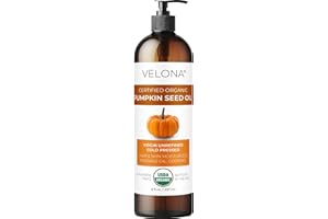 velona Pumpkin Seed Oil USDA Certified Organic - 8 Fl Oz | 100% Pure and Natural Carrier Oil | Unrefined, Cold Pressed | Cooking, Face, Hair, Body & Skin Care | Use Today - Enjoy Result