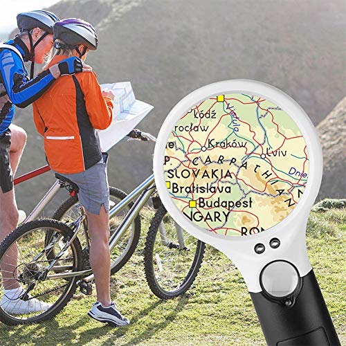 Microscopes & Endoscope,Maserfaliw Magnifier,Beileshi 3X 45X Handheld 3 LED Light Magnifier Reading Magnifying Glass Loupe