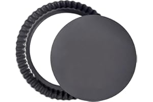 Mooisco 8 Inch Tart Pan Fruit Pie Pans with Removable Base Nonstick Coating Baking Supply for Pizza Tartlet Cake Quiche