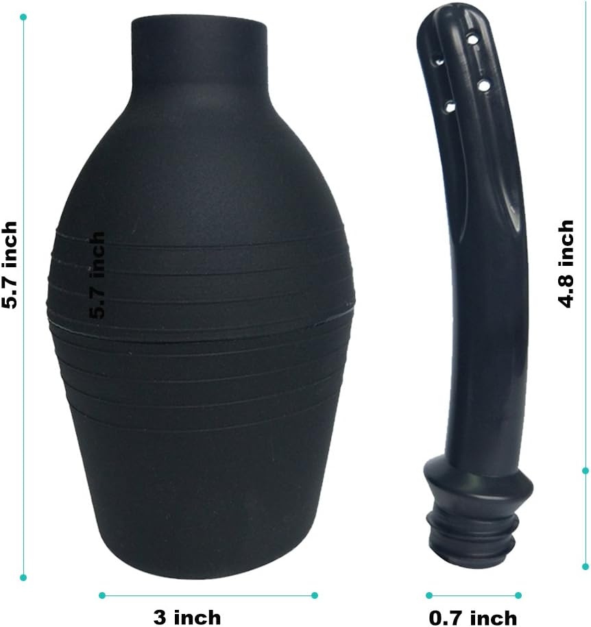 Abyclean Anal Douche Enema Bulb Vaginal Douche Enema Cleaner for Women’s or Man’s Health (310ml Black): Health & Personal Care
