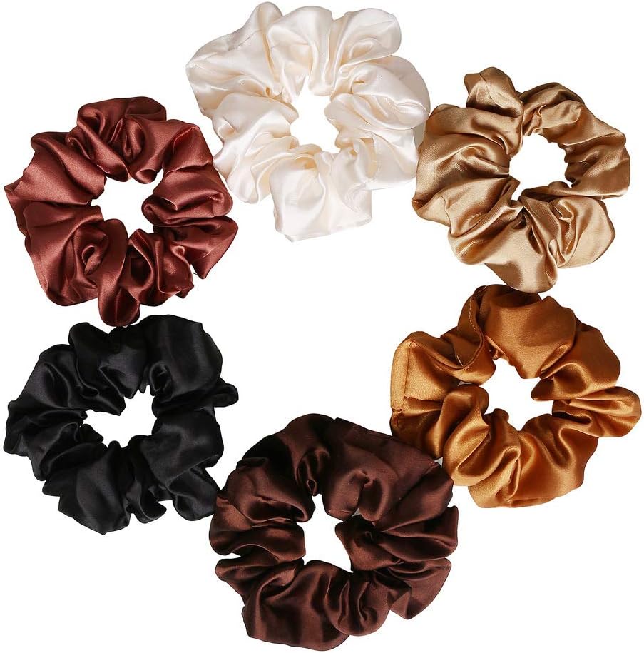 12 Pieces Hair Scrunchies, Elastic Satin Scrunchy Silk Scrunchies for Women Girls Hair Accessories, color 1, 12 count (Pack of 1) - Image 3