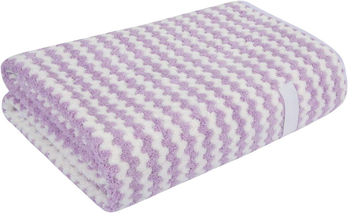 VIVOTE Microfibre Hair Towel, 55 x 110 CM, Shower Hair Dry Wrap Towel, Ultra Absorbent, Fast Drying, Super Soft, Anti Frizz, Long Thick Curly Hair Drying Towel, Large 55 x 110 CM (Light Purple)
