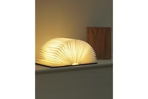 ZBOLE 5.7 Inch Wooden Book Lamp - Portable Folding LED Book Light for Reading, Home & Library Decor, Unique Gift for Book Lovers, Magnetic Night Light (Walnut)