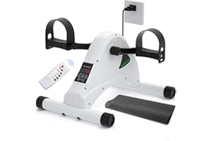 HOMGIM Motorized Mini Exercise Bike Electric Pedal Exerciser for Seniors Rehab Training, Under Desk Bike Pedal Exerciser for Arm/Leg Fitness & Physical Therapy, 6 Levels Speed Adjustment
