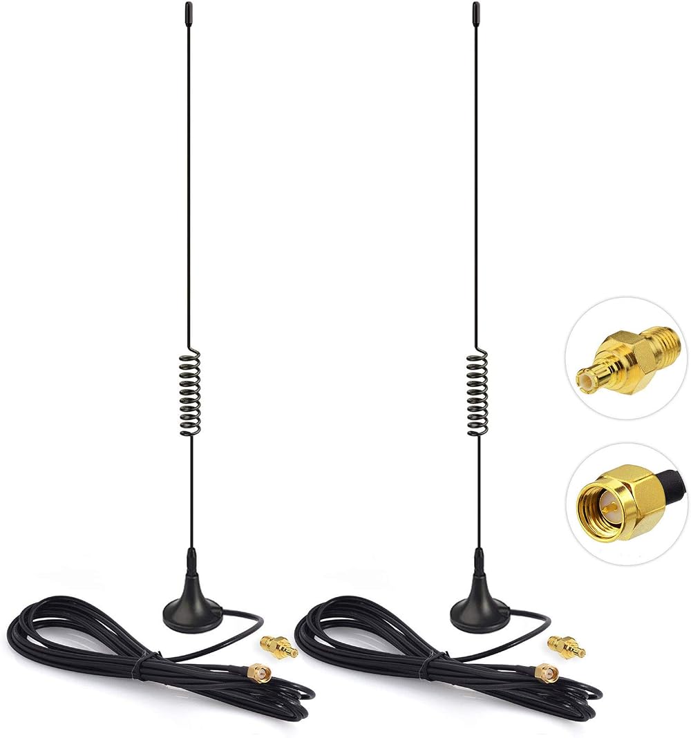 Bingfu Dual Band 978/1090MHz 5dBi ADS-B Antenna Magnetic Base SMA MCX 2-Pack