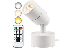 MIOBLUE LED Spot Lights Indoor Uplighting with Timer, 3W Up Indoor Plant Spotlight, Dimmable Uplights Accent Lighting with 3CCT, Floor Spotlight Lamp with 5.9FT Plug Cord - White