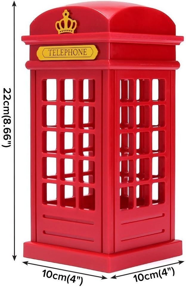 Aotejia LED Night Light Touch Dimmable Bedside Lamp USB London Phone Box Light