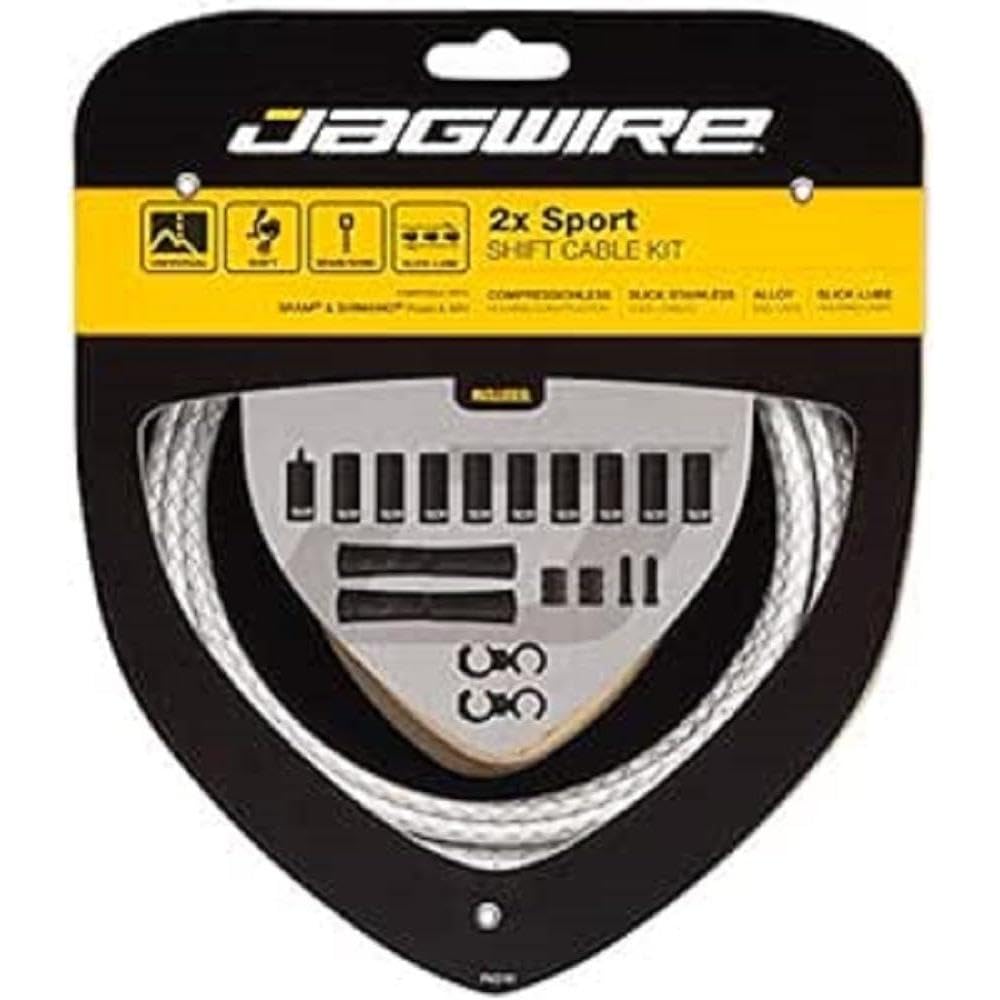 Jagwire 2X Sport Shift Adult Unisex Shift Cable and Sheath Kit, White, One Size