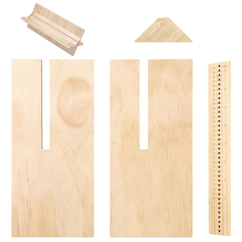 BENECREAT 23.5cm Wood Bookbinding Punching Tool, Pine Book Binding Cradle, Book Binding Supplies for DIY Notebook Journals Planners, Bookbinding Beginner Tool for Equal Distances