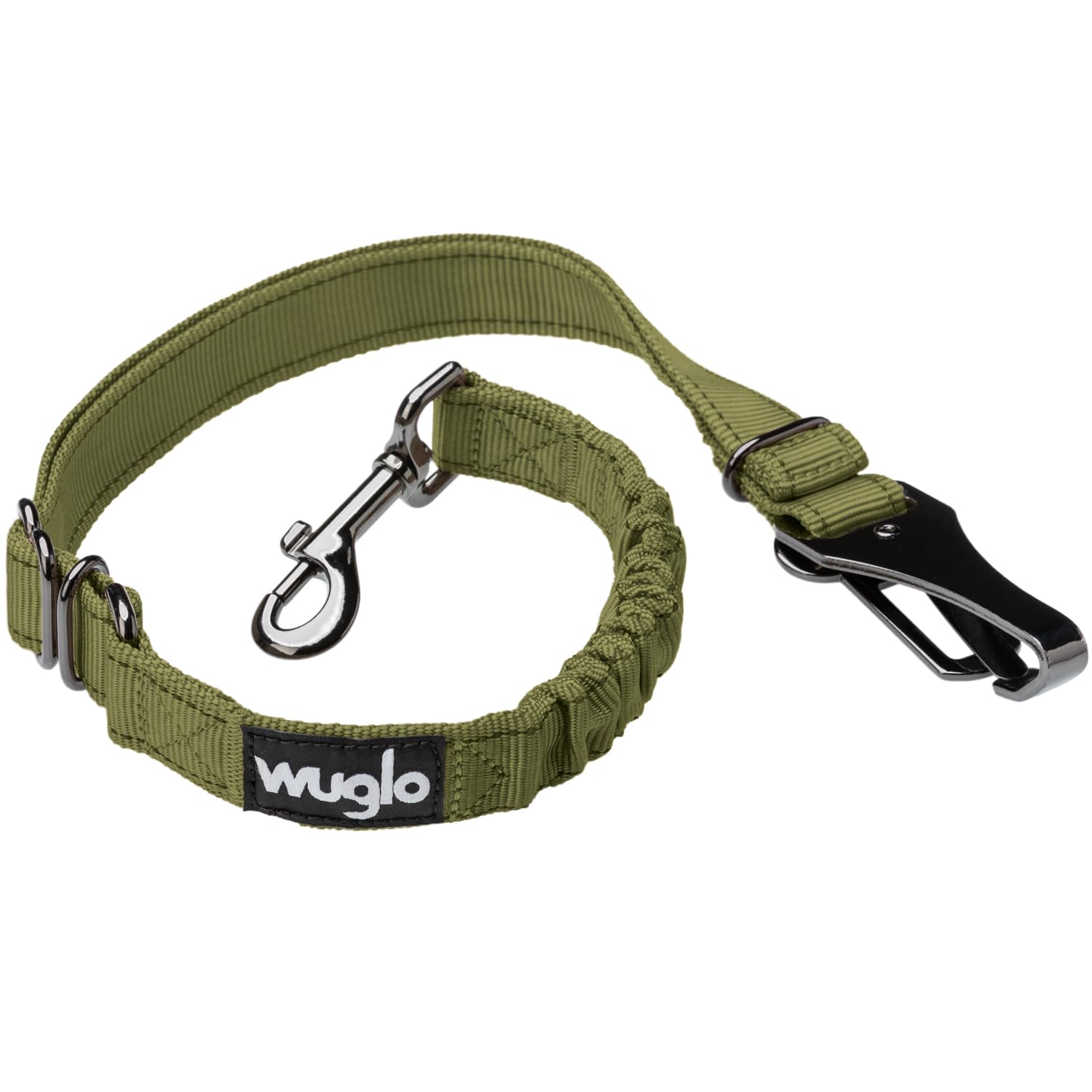 Wuglo 30-95cm Dog Seat Belt - Dog Car Harness for Child Safety Seat - Hook Latch Bar & Seat Belt Buckle - Adjustable Universal Dog Seatbelt for Car Travel (Khaki)