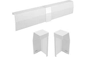 SDSNTE 6ft Steel Easy Slip-On Baseboard Heater Cover with End Caps for Bathroom & Hydronic System for Replacing Old Cover, White