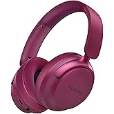 RORSOU B8 Bluetooth Headphones Over Ear, 6 EQ Music Modes and 50H Playtime Deep Bass Wireless Headphones with Mic, Lightweight Folding HiFi Stereo Headset for iPad/Travel/Tablet/PC/Home Red