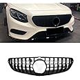 GT R Style Front Grille Grill For Mercedes-Benz S Class W217 C217 Coupe 2015-2017 (Black)