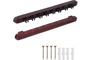 GSE Games & Sports Expert 2-Piece 6/8/12 Billiard Pool Cue Rack Wall Mounted Holders, Billiard Cue Sticks Wall Rack Set