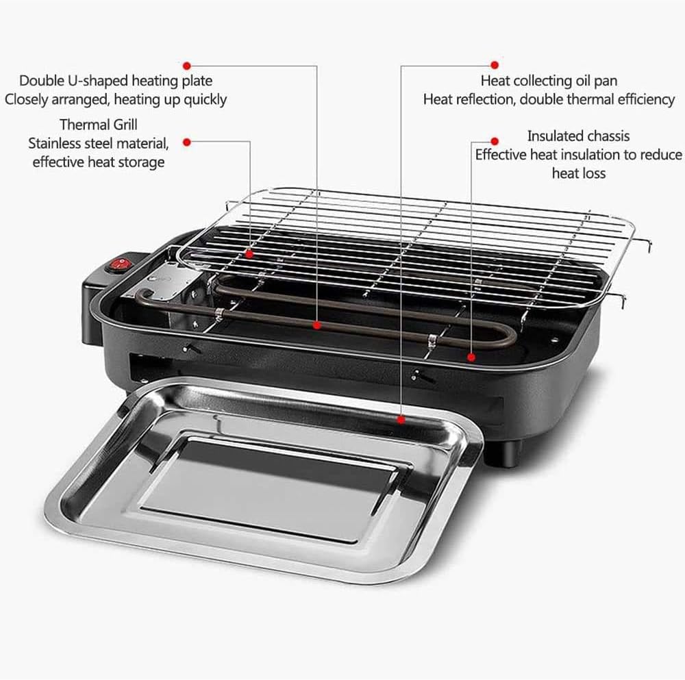 review WYQ Indoor Small Barbecue Grill, Household Electric Smoke-Free Multi-Functional Barbecue Machine, Electric Grill Small Skewers