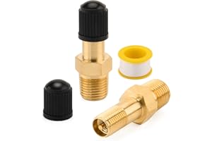 SILATU Air Tank Schrader Valve - 2 PCS 1/4 Inch Air Tank Valve, High Strength Shrader Valve for Inflation of Automotive, Indu