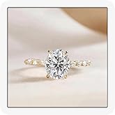 MoiuVieg Oval Engagement Ring 14K Gold Plated 925 Sterling Silver 3ct Oval Cut Cubic Zirconia CZ Promise Wedding Band for Her Size 5-9